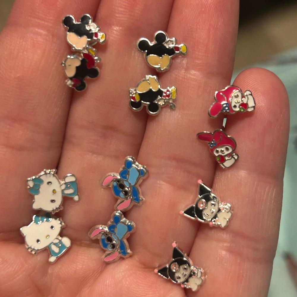 Colorful Cartoon Character Earrings Set